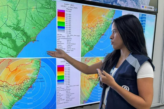Semarh emite alerta para chuvas fortes e rajadas de vento em Alagoas