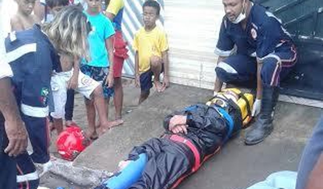 Acidente deixa motociclista ferido em São Miguel dos Campos