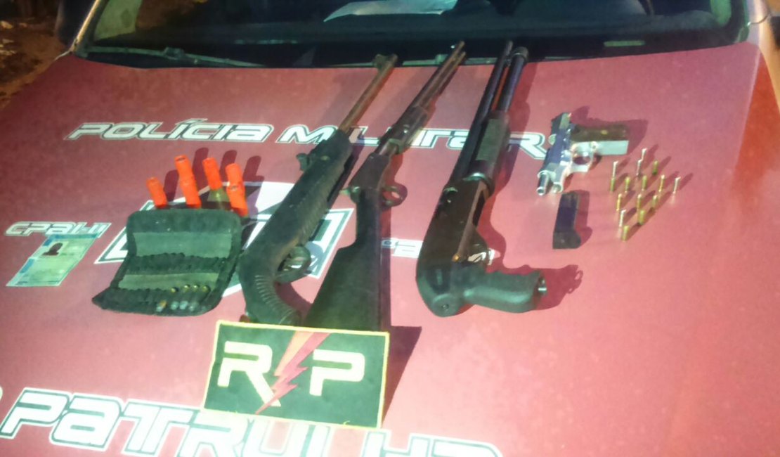 Operação prende dois homens e apreende quatro armas em Arapiraca