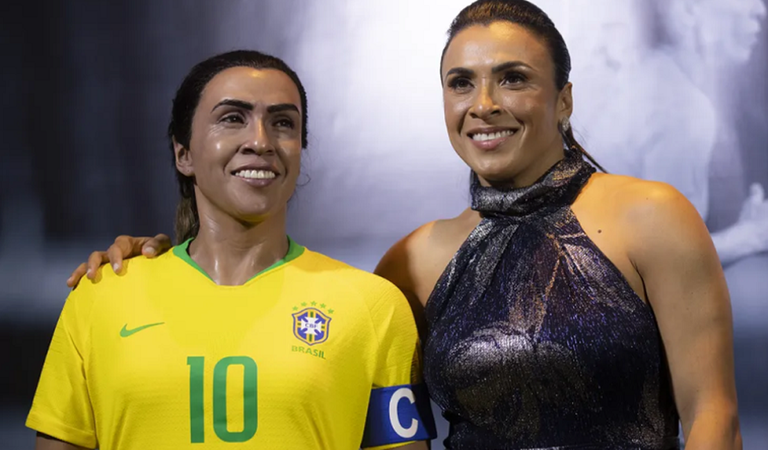 Alagoana Marta é homenageada com estátua de cera no Museu da Seleção Brasileira