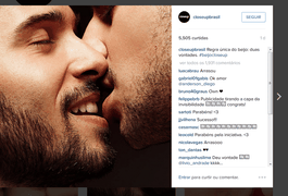 Foto de homens se beijando causa reações extremas no Instagram