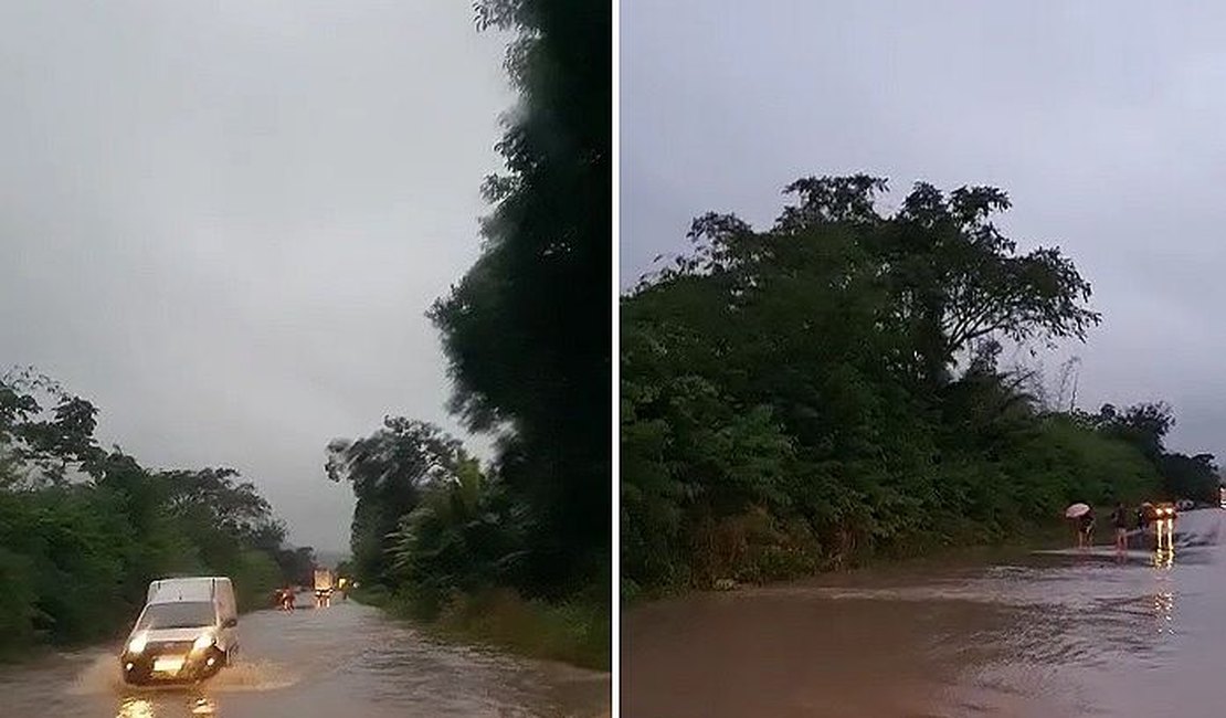 Devido às chuvas, PRF alerta para interdições de rodovias em 3 municípios devido, em Alagoas