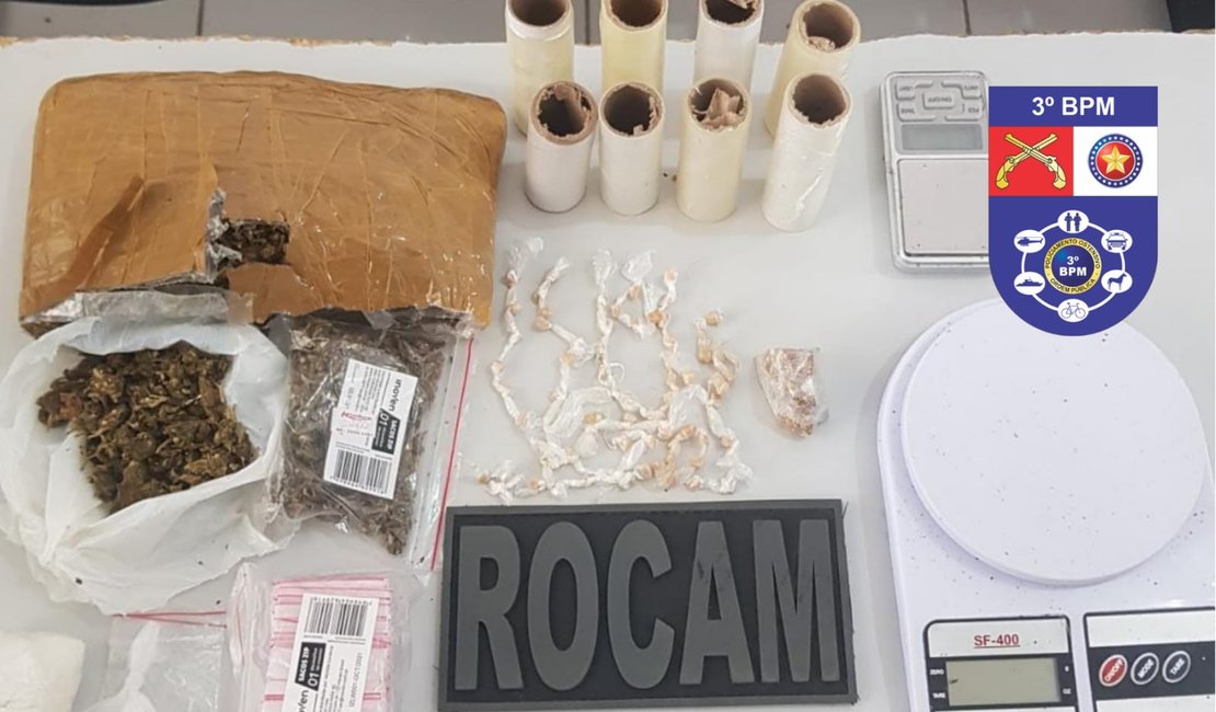 Suspeito de tráfico é preso após PM encontrar drogas em residência, em Arapiraca