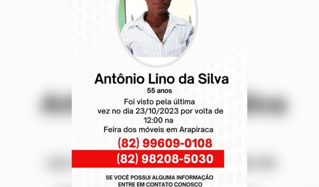 Família procura homem desaparecido há mais de 24h, em Arapiraca