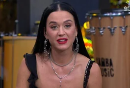 Katy Perry grava entrevista para o Mais Você e leva marmita com comidas brasileiras