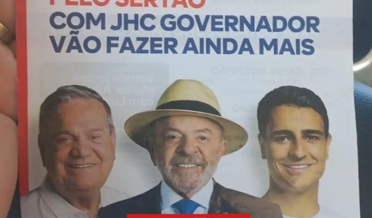 Justiça Eleitoral barra tentativa de aproximar JHC de Lula em material de campanha divulgado por Ronaldo Lessa