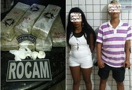 PM prende casal suspeito de tráfico de drogas em São Miguel dos Campos