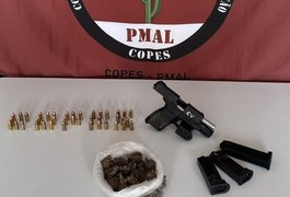 Suspeito foge e abandona pistola 9 mm durante ação da Copes, em Limoeiro de Anadia