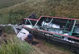 Caminhão-cegonha tomba em trecho de rodovia no interior de Alagoas