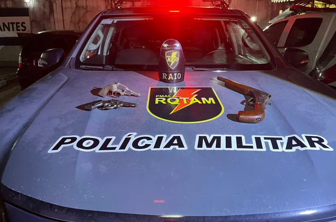 Companhia de Raio e Rotam apreendem três armas de fogo no Conjunto Medeiros Neto