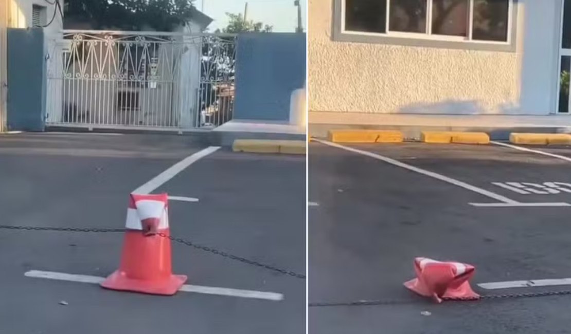 Onda de calor 'derrete' cones de trânsito no RS