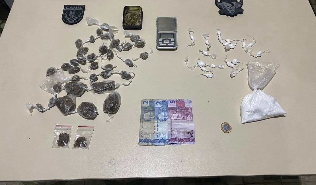 Jovem é preso ao ser flagrado com drogas em Arapiraca