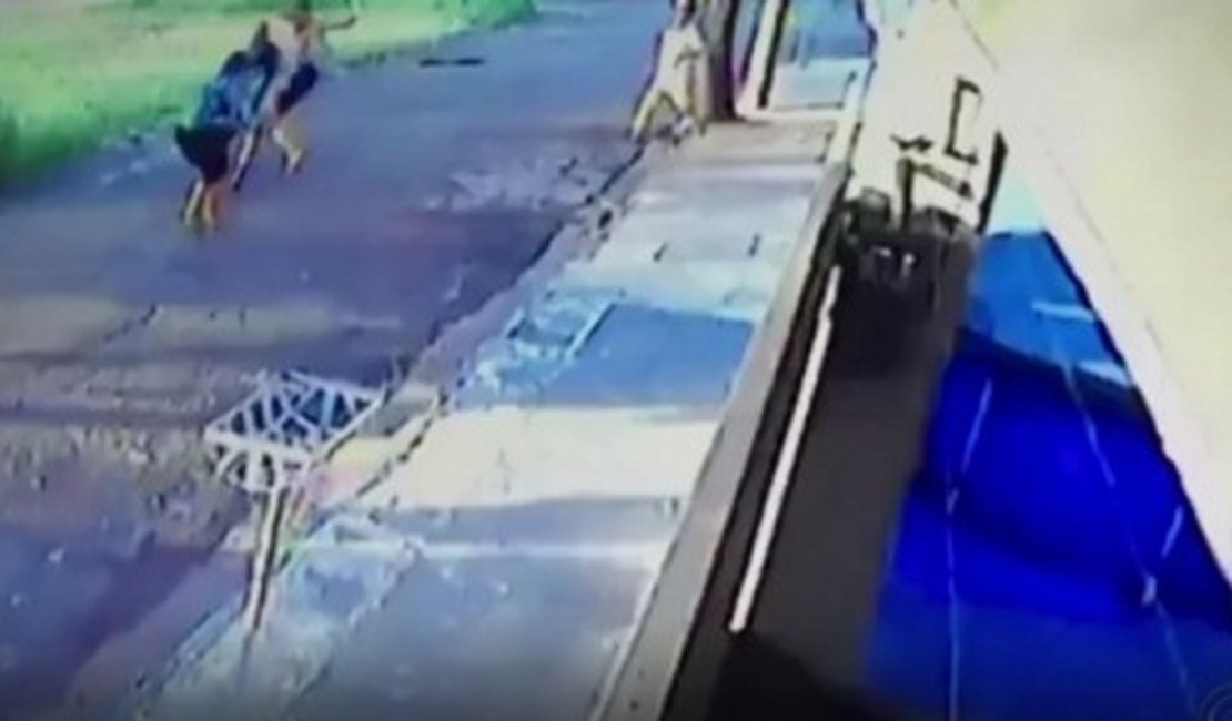 Briga entre vizinhos por causa de folhas de árvore acaba com mulher levando ‘voadora’