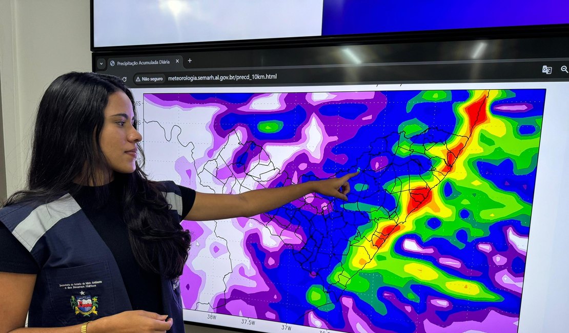 Secretaria do Meio Ambiente emite boletim meteorológico que indica chuvas para a metade leste de Alagoas