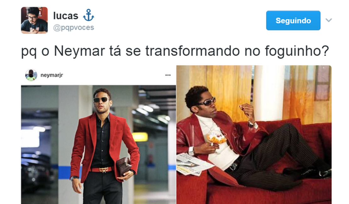 Neymar é comparado ao personagem Foguinho, de Lázaro Ramos, na web