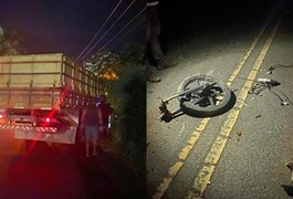 Homem morre em acidente envolvendo moto e caminhão no Miaí