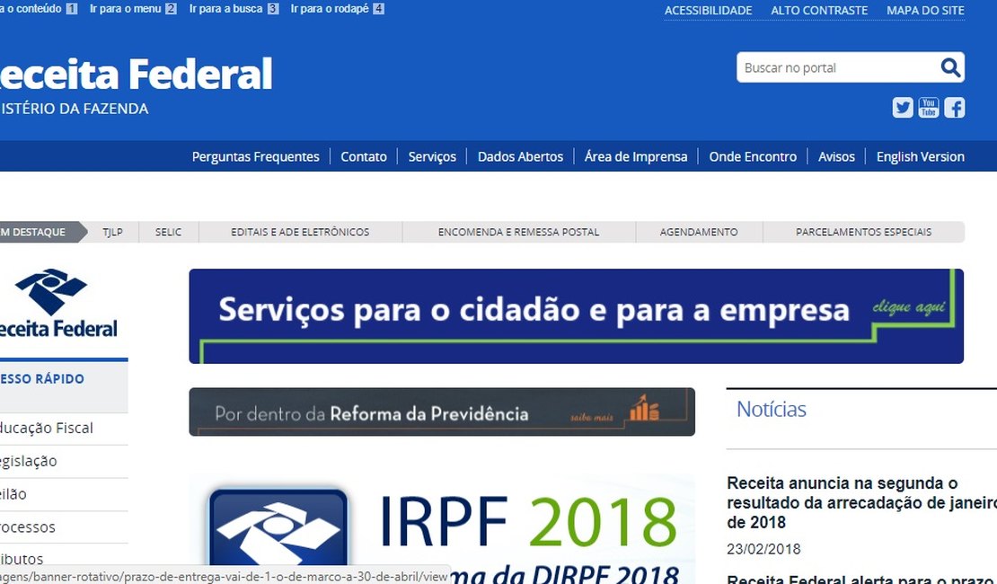 Receita Federal libera hoje programa do Imposto de Renda Pessoa Física de 2018