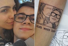 Namorada de Rafael Miguel faz tatuagem em homenagem ao ator