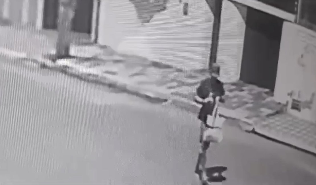 Vídeo. Criminoso arromba loja com pedradas e furta utensílio, em Arapiraca