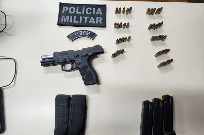 Homem é preso com pistola, três carregadores e 45 munições durante abordagem policial em Craíbas