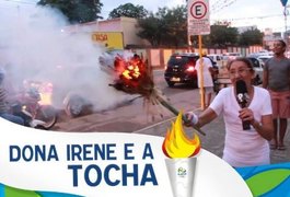 VÍDEO: Dona Irene cria própria ‘Tocha Olímpica’: ‘Me empresta um foguinho’