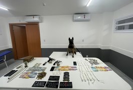 Policiais militares flagram jovem com drogas, dinheiro e revólver em casa durante cumprimento de mandado em Santana do Ipanema