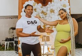 Alagoana, ex-BBB Rízia faz chá de revelação e diz nome do bebê