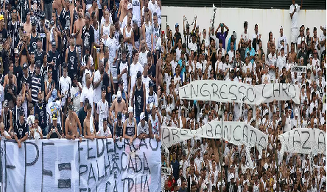 Torcedores de Santos e Corinthians se unem em protesto contra a Globo