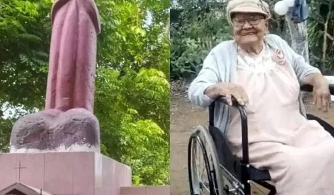 Mulher é enterrada em túmulo com pênis gigante de 300kg