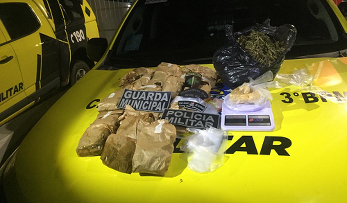 Guarnições do Cisp de Teotônio Vilela prendem suspeitos de tráfico de drogas