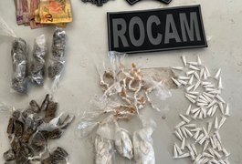 Jovem é presa por tráfico de drogas e material é apreendido, em Arapiraca