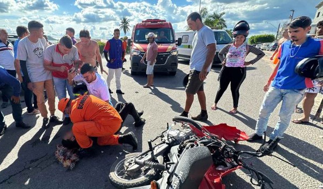 Batida traseira em caminhão de lixo deixa motociclista ferido no Sertão de Alagoas