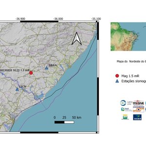 Laboratório Sismológico da UFRN registra terceiro tremor de terra, em Arapiraca durante o mês de agosto