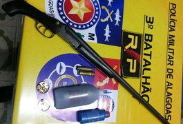 Embriagado, jovem é detido ao exibir arma em via pública, em Arapiraca