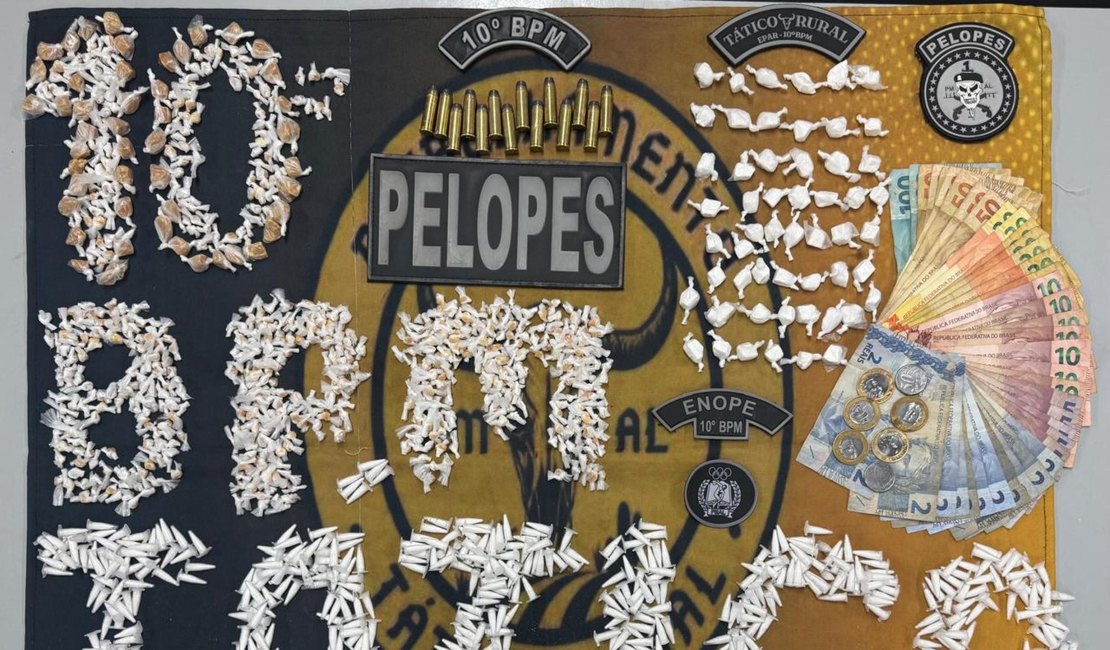 Polícia Militar apreende mais de 1,4 mil porções de entorpecentes durante operação em Palmeira dos Índios