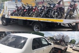 Operação conjunta recolhe 16 veículos e autua condutores em Atalaia e Capela