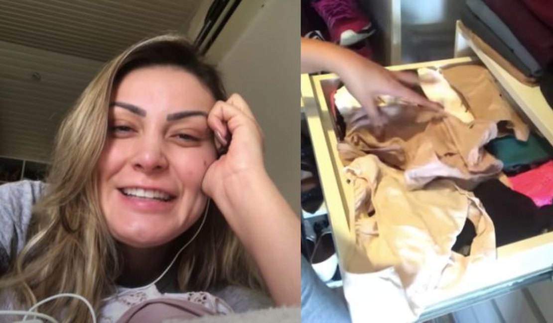 Andressa Urach abre gaveta de calcinhas 'beges e grandes' e justifica: 'Estou sem crush faz três anos'