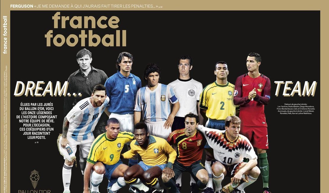 Seleção da Bola de Ouro tem Pelé, Ronaldo e Cafu