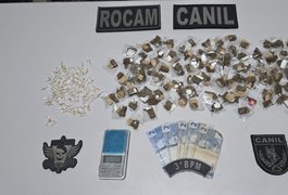 Suspeito é detido com mais de 200 porções de drogas no Conjunto Valentim, em Arapiraca