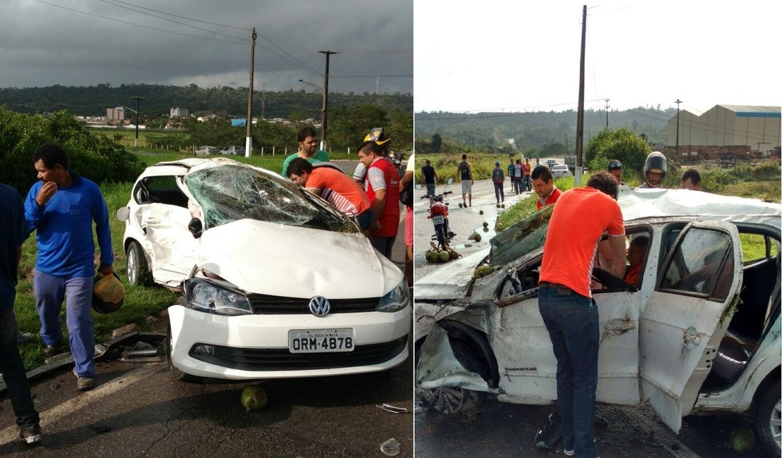 Grave acidente deixa vítima fatal e dois feridos na BR-101