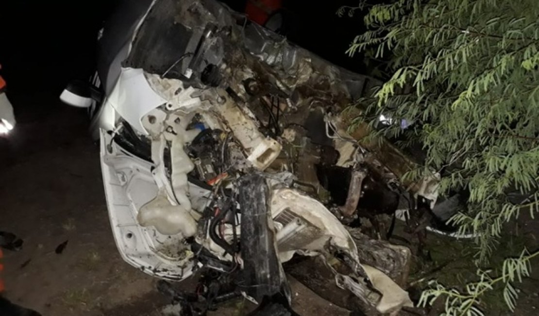 Carro capota após colidir em cabeceira de ponte e deixa um ferido na AL-220