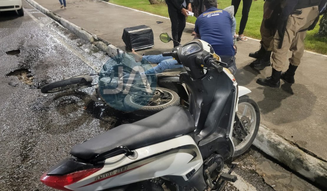 Colisão entre motos deixa três feridos no Parque Ceci Cunha, em Arapiraca; assista
