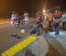 Entregador de lanches e casal sofrem ferimentos em colisão entre motos na AL-115, em Arapiraca