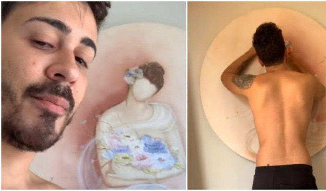 Carlinhos Maia rabisca obra de arte em hotel e é criticado na web