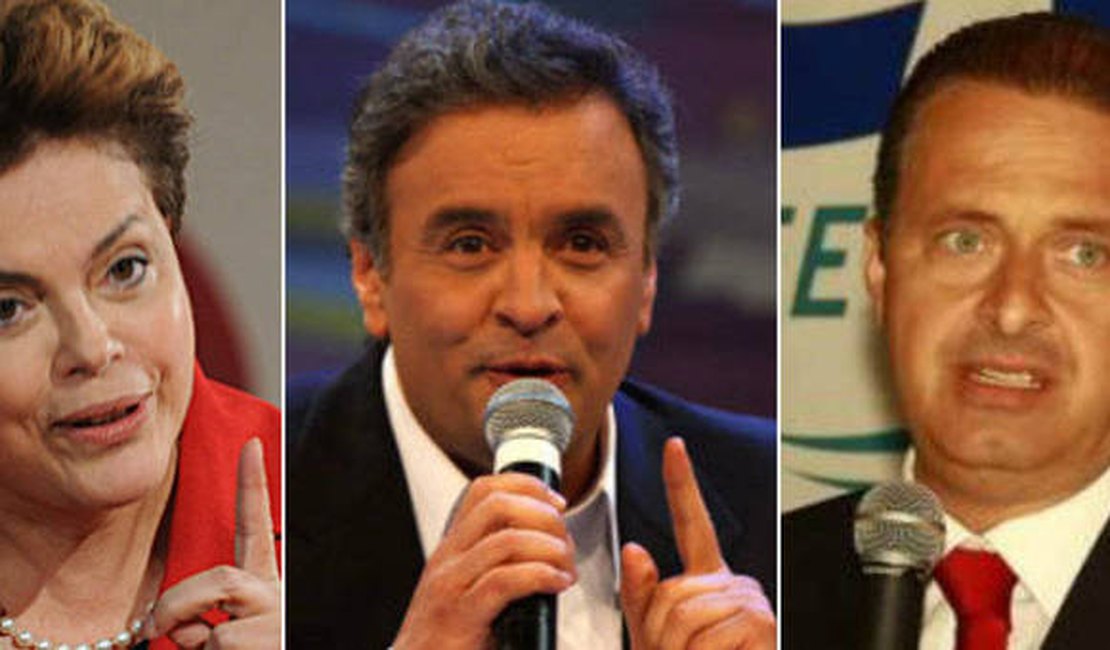 Dilma cai em pesquisa, mas ainda vence Aécio e Campos no 1º turno