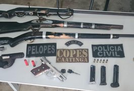 Operação Ouricuri apreende cinco armas de fogo e prende pessoa no Sertão de Alagoas