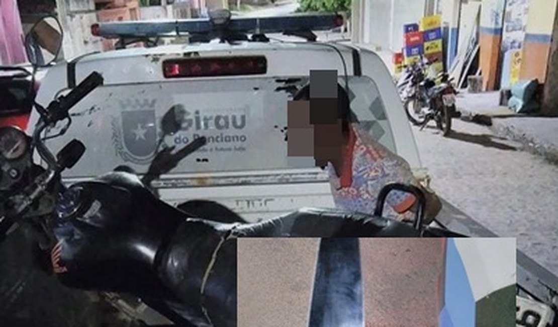 Homem é preso após tentar matar pai e filha a pedradas e facadas em Girau do Ponciano