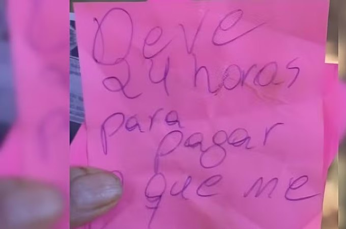 Filho ameaça a mãe com bilhete e dá 24 horas para pagamento de suposta dívida de moto em MG