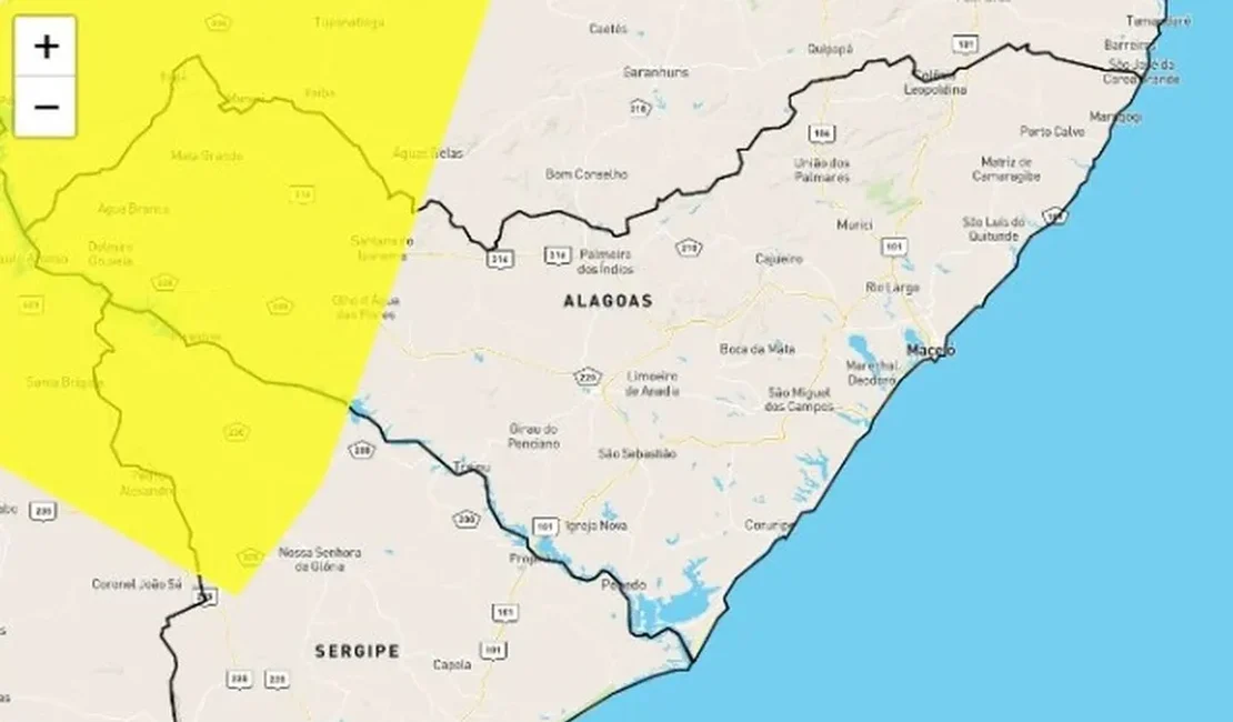 Inmet divulga alerta de chuvas intensas para municípios alagoanos