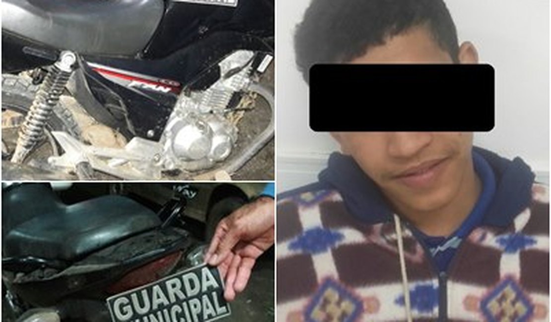 Guarda Municipal de Girau do Ponciano flagra casal de menores com moto roubada